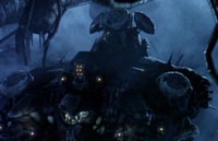 The Vigilant moments before being destroyed by a sentinel bomb